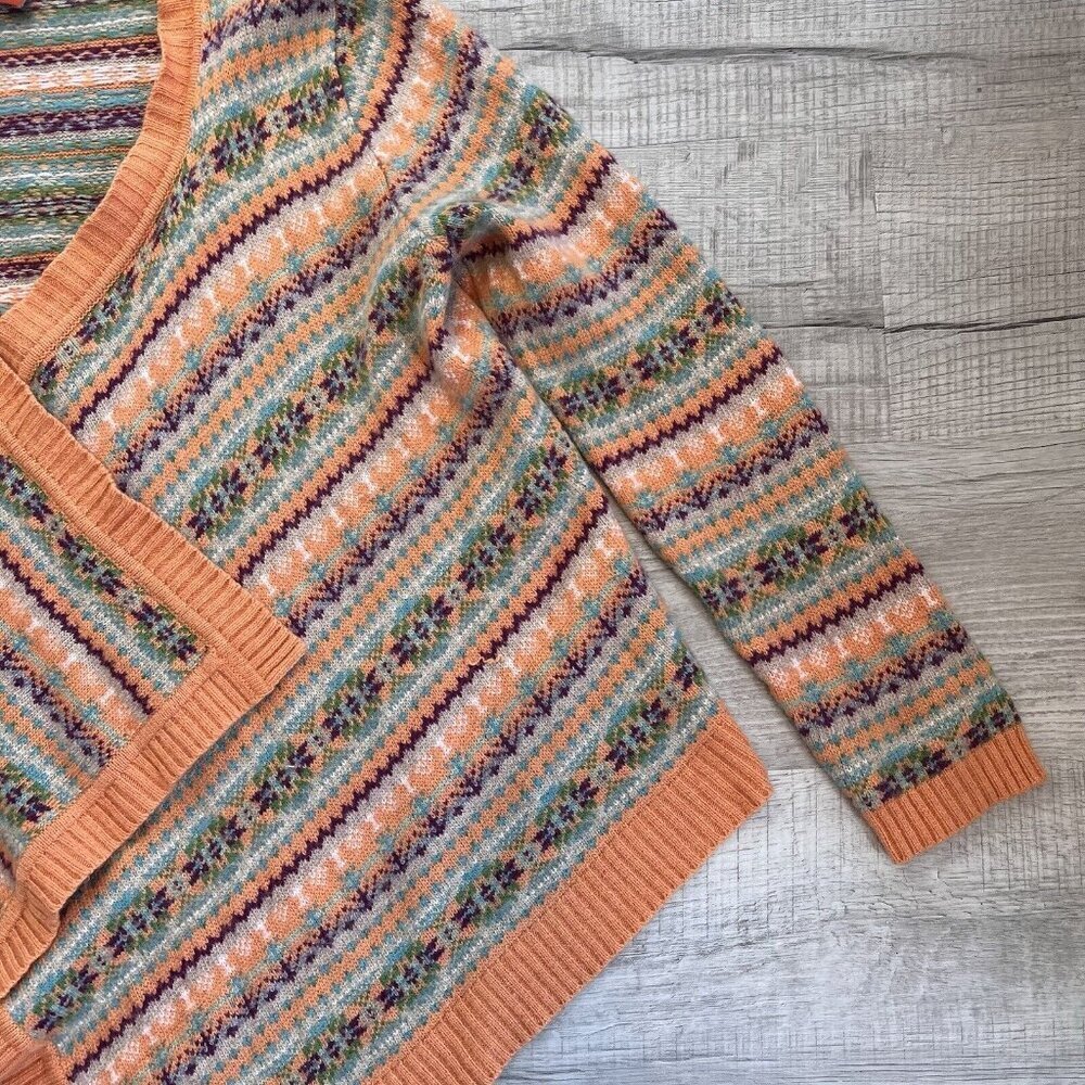 Sundance Orange and Green Patterned Cardigan - Picture 3 of 14
